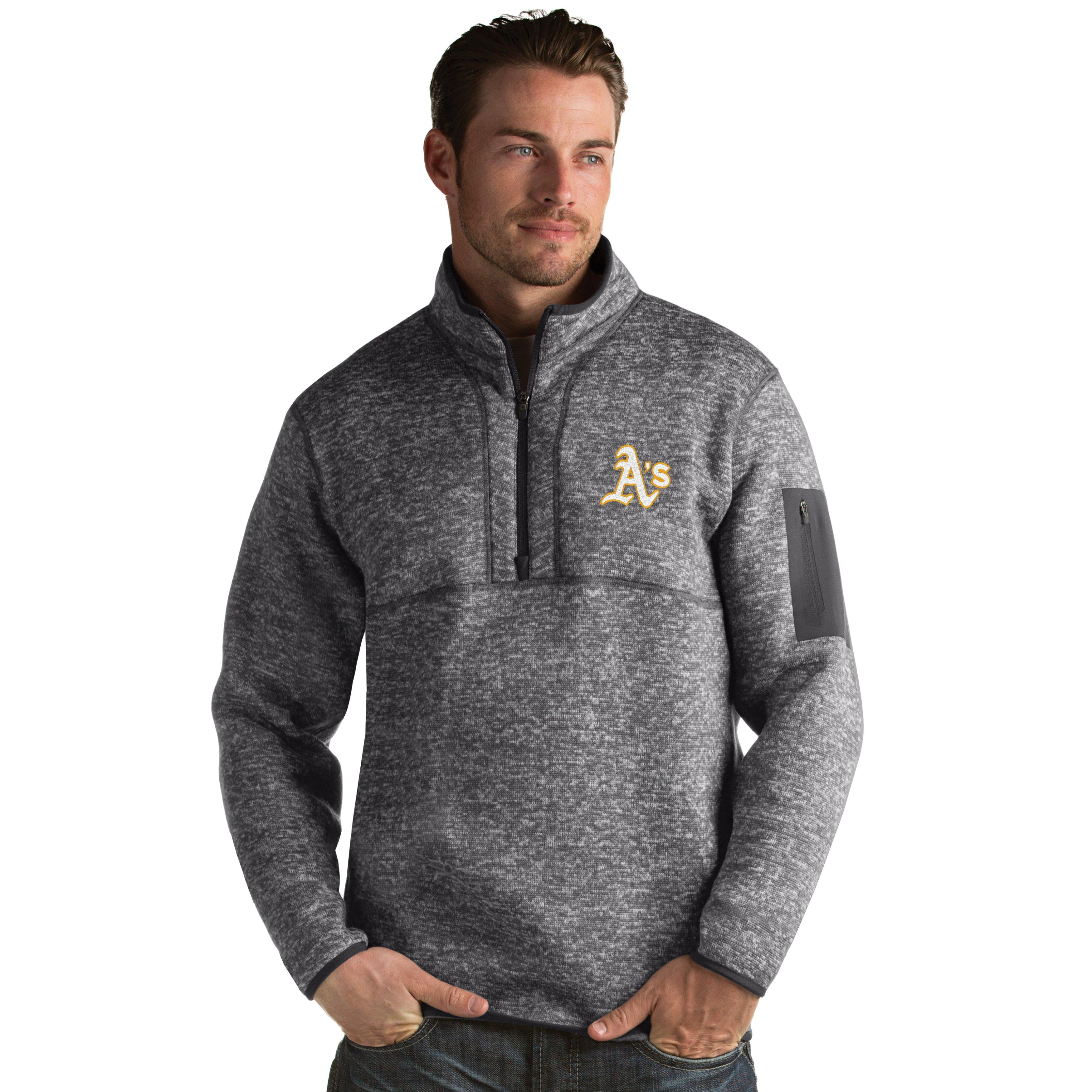 Antigua Men's Oakland Athletics Fortune Half-Zip Pullover